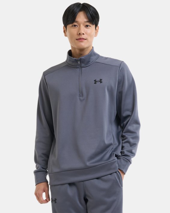 남성 Armour Fleece® ¼ 집 in Gray image number 0